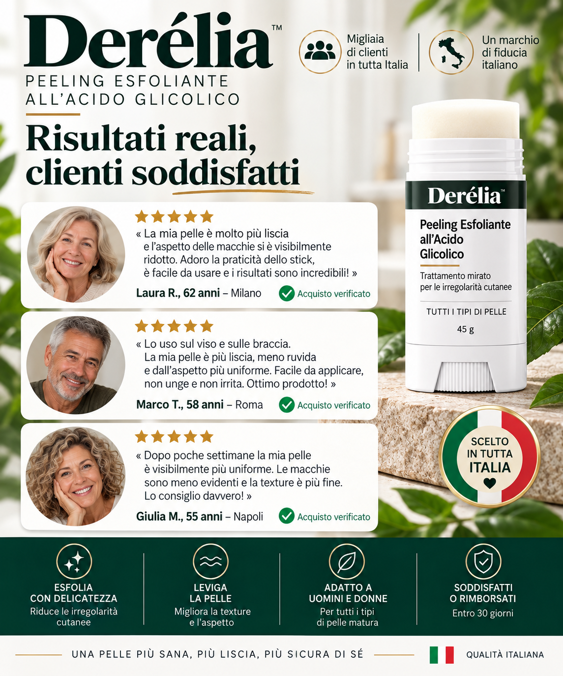 Derélia™ – Stick esfoliante all’acido glicolico per le cheratosi seborroiche