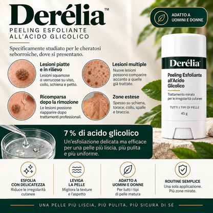 Derélia™ – Stick esfoliante all’acido glicolico per le cheratosi seborroiche