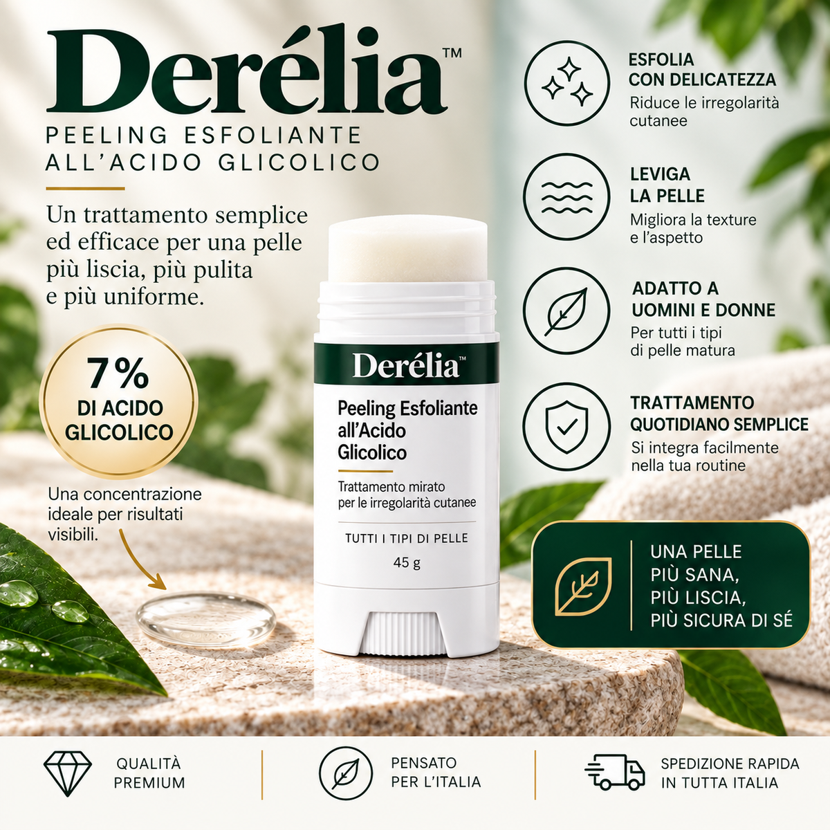 Derélia™ – Stick esfoliante all’acido glicolico per le cheratosi seborroiche
